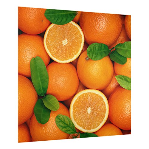 Spritzschutz Glas - Saftige Orangen - Quadrat 1:1 59cm x 60cm