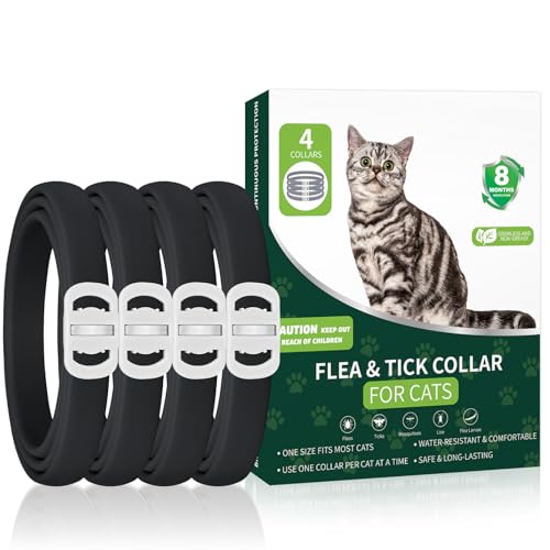 4 Pack Cat Flea Collars, Cat Flea and Tick Treatment, 32 Months Protection Flea and Tick Prevention...