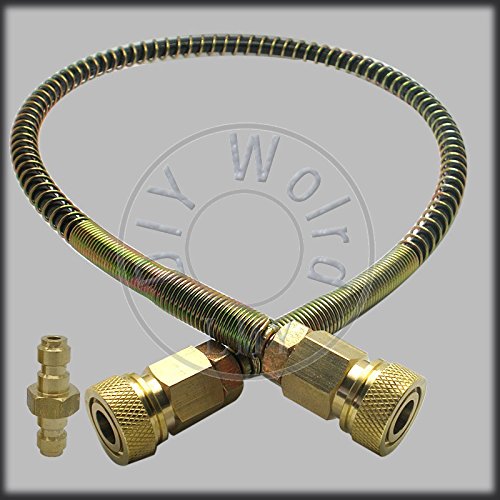 JDMY 50cm High Pressure Spring Fill Hydraulic Refueling Refill Hose & Quick Male + Female Fill Head for Airforce Soft PCP CO2 Cylinder Paintball (70cm)