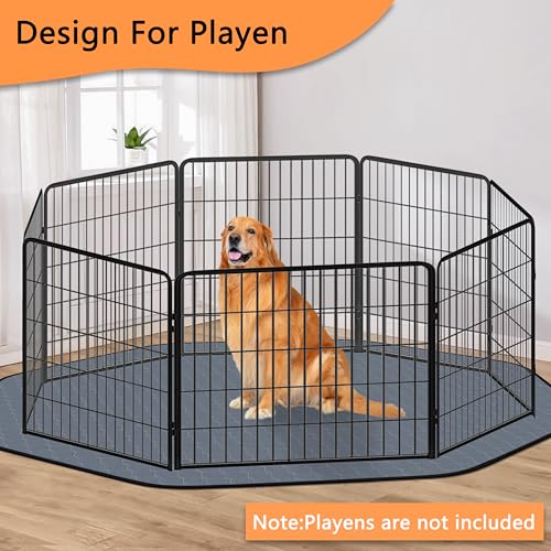 Image of Bunlitent Washable Pee Pads for Dogs, 83'' Diagonal Octagon Puppy Pads, Designed for 24'' Width 8 Panels Dog Playpen, Non-Slip Whelping Pads with Super Absorbent, 2 Pack