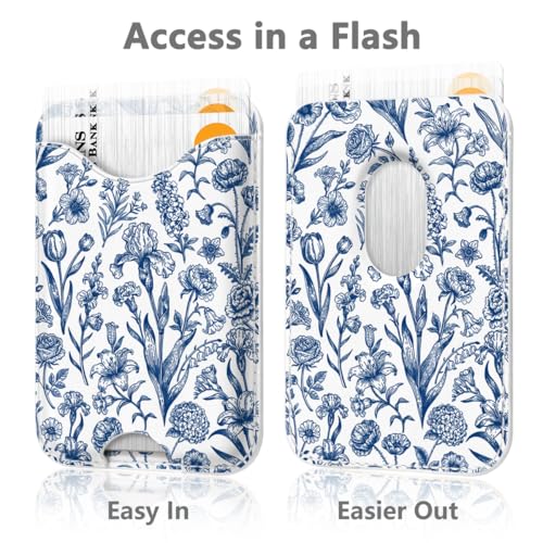 Image of Floral Magnetic Wallet for Magsafe Compatible with iPhone 17 /16 /15 /14 /13 /12 Series Pro Max Plus Air (Flowers Phone Magnet Card Holder Fit 3 Cards for Women Girl Lether Mag Safe Wallets) Ink