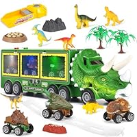 Dinosaur Toys for 3 4 5 6 Year Old Boys Girls,A Children's Dinosaur Transport Truck Suitable For Baby,With 3 Cars Carrier Vehicle,Birthday Gifts for 3 4 5 6 Year Old Girls Boys