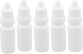 Aexit 5Pcs 10ml Bottles & Jars Dropper Plastic Bottle Drop Eye Liquid Squeezable Centrifuge Bottles Empty White
