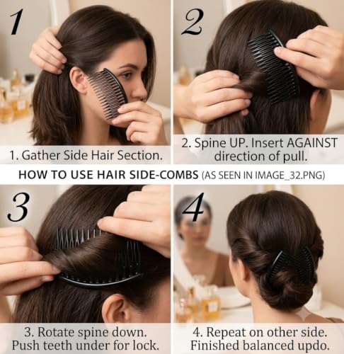 Image of ASPIRE-T Side Comb Side Hairpins Hair Clips Jooda Pins Bridal Hair Comb Clips French for Hair Acrylic Plastic Hair Accessories For Women And Girls (Half Comb 11)