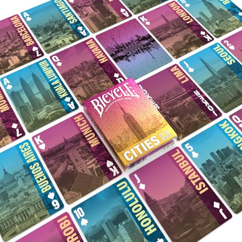 Image of Bicycle Cities of the World Playng Cards Deck for Collectors and Travel Lovers, Black