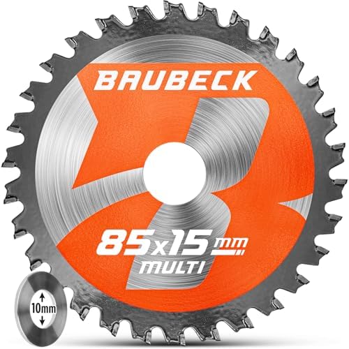 BAUBECK Lama per sega 250 x 30 + 16/20/25,4 mm, anelli di riduzione, 48 Z, taglio 2,5 mm in legno e alluminio per seghe circolari da tavolo, come Metabo KGS 216M, Bosch GTS 635-216, GCM 8 SJL 250