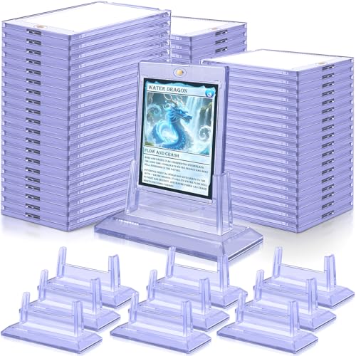 100 Pack Magnetic Card Holders for Trading Cards, 35pt Acrylic