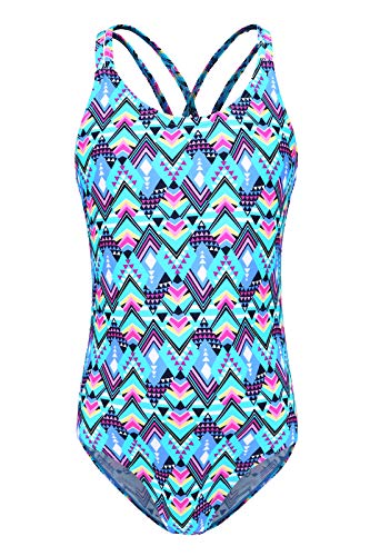 Image of Girls One Piece Swimsuits,Girls Bathing Suits with Adjustable Straps,Kids Hawaiian Floral Swimwear 3-16 Years