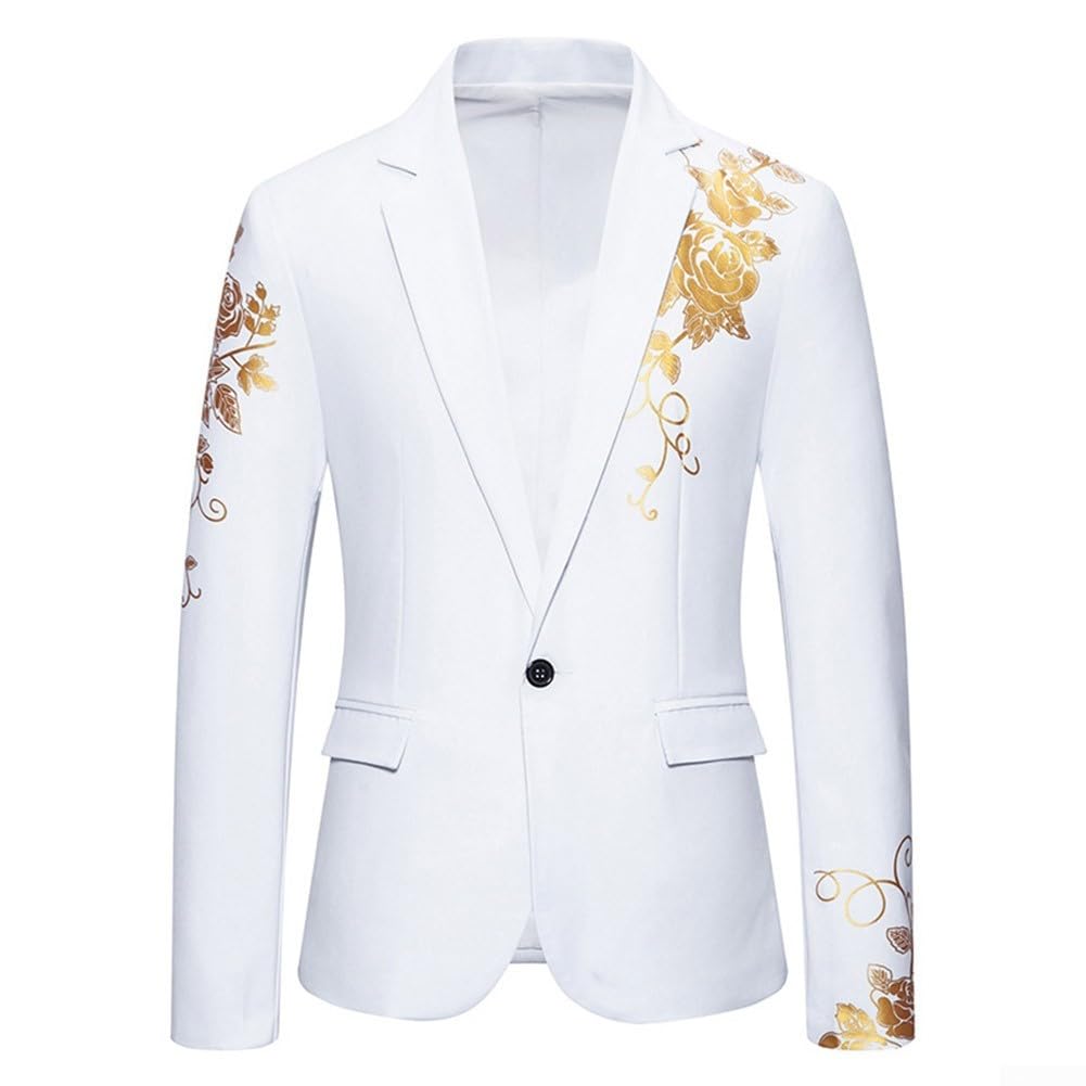 Blazer élégant cachemire floral pour homme, bronzage doré, veste de costume de mariage d'affaires