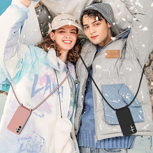 Samsung Galaxy A55 5G Case - Phone Protective Case with Strap, Neck Cord And Black Color - Image 6