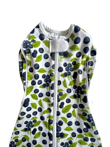 Image of Woombie Grow with Me Baby Swaddle - Convertible Self-Soothing Swaddle Fits Babies 0-18 Months - Expands to Hands-Free, Legs-Out Wearable Blanket - Blueberries
