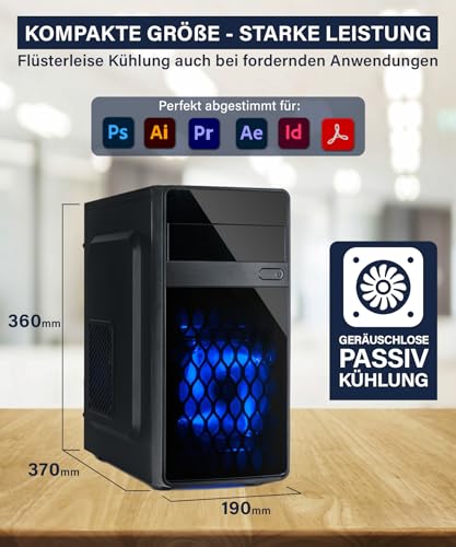 HYPER BYTE® Office PC – Computer mit Intel Quad Core i7 mit 3,9 GHz | 16 GB RAM | 512 GB SSD Festplatte | Win 11 Pro | WLAN | DVD+RW | USB 3.0 | High End Office Tower-Pc – Bild 7