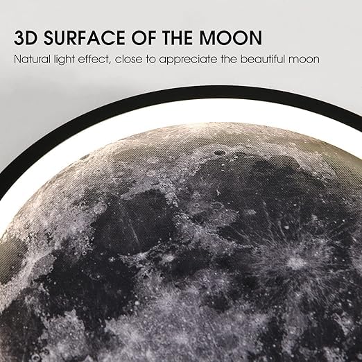 Image of GITGRNTH Dimmable Moon Wall Sconce Plug in Modern LED Wall Light with Remote Control 9.5inch 15W Black Wall Lamp Indoor Wall Mounted Lighting Ceiling Light for Living Room Light (Celing Moon Ligth)