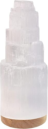 Himalayan Glow WBM Lámpara de cristal de selenita, lámpara marroquí decorativa de noche | 7 pulgadas de alto