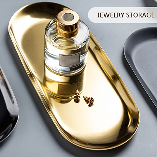 1 vassoio per gioielli dorato in acciaio inox