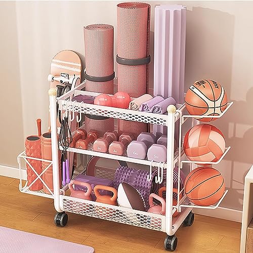 Support de tapis de yoga et haltères à multicouches pour rangement sport