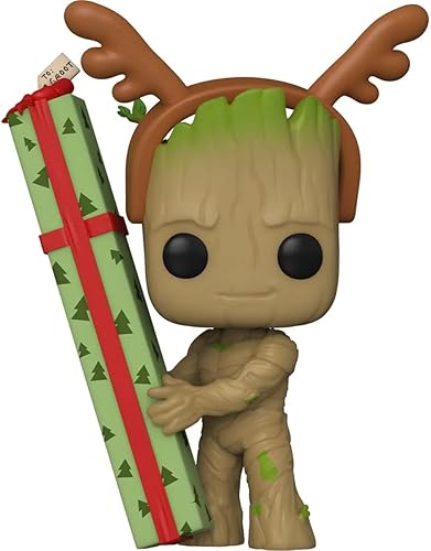 POP Funko Marvel Holiday Guardianes de la Galaxia - Groot incluye funda protectora de caja compatible