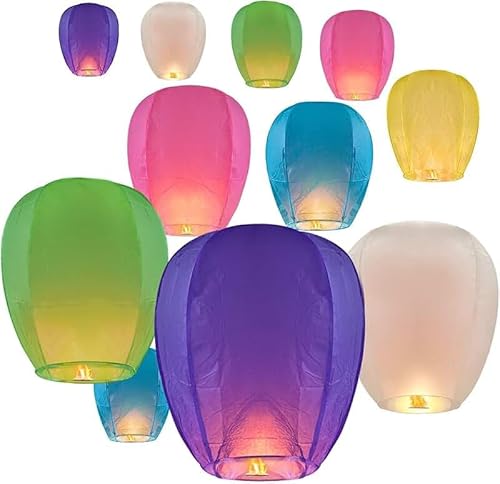 10Pcs Colorful Paper Lanterns Decorative Round Paper Lanterns Lamp for Birthday, Wedding, Christmas, Bridal, Home Decor, Party Decoration