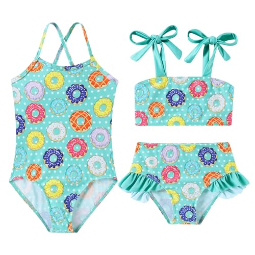 Image of Girls Swimsuit One-piece Bikini Set Two Sets Matching Bathing Suits 2-6T Adjustable Strap Summer Beach