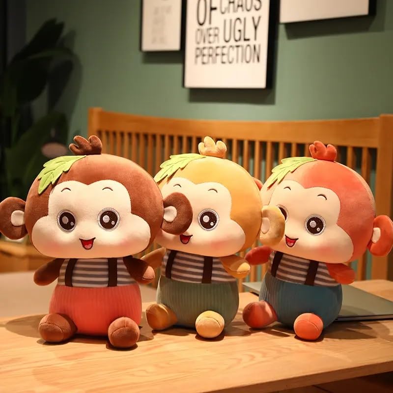 Image of Monkey Plush Soft Toy for Kids Pet Kawai Stuffed Animal Plushie Cute Big Stuff Toys Doll Teddy Birthday Gifts for Friends Kids Boys Girls Decorative Multicolor 35cm