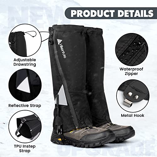 image for Hikenture Hiking Gaiters with Upgraded Zipper, Gators for Hiking Boots