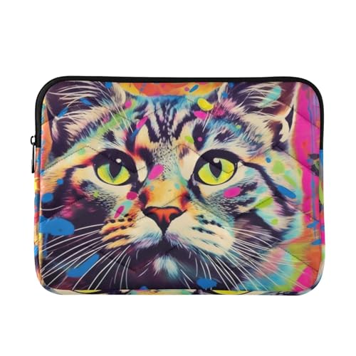 Funda para laptop 13-14 pulgadas impermeable gato pintado