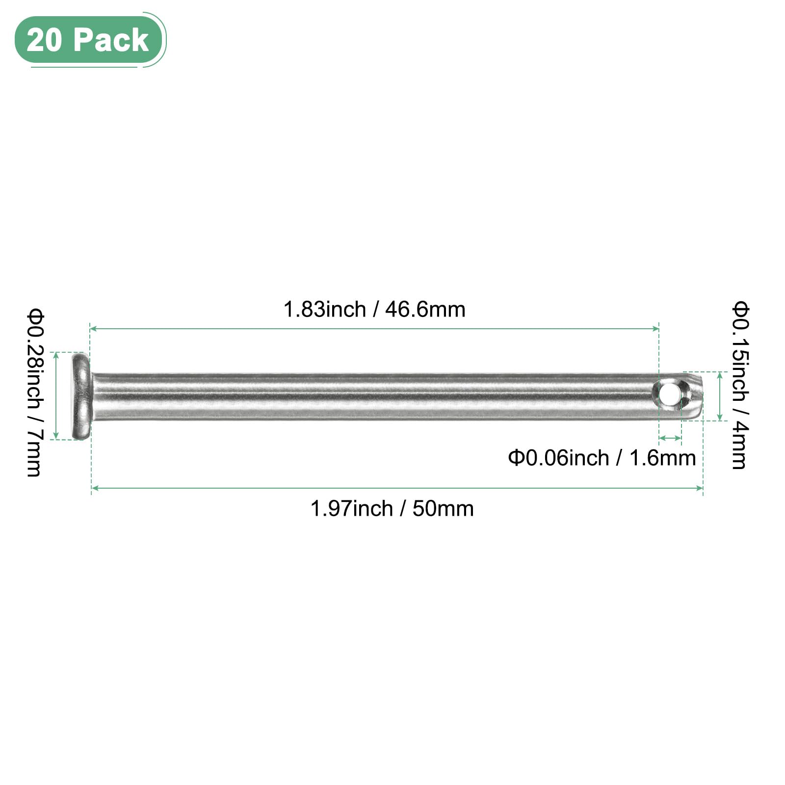M METERXITY 20-Pack Single Hole Clevis Pins - Image 3