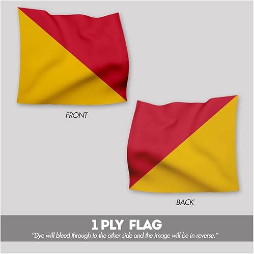 Miniatura 5 de AGAS - Bandera Oscar Code O Marine Signal de 3 x 3 pies, nailon 200D impreso, cabecera de lona, ojales de latón, bordes cosidos y no destiñen,