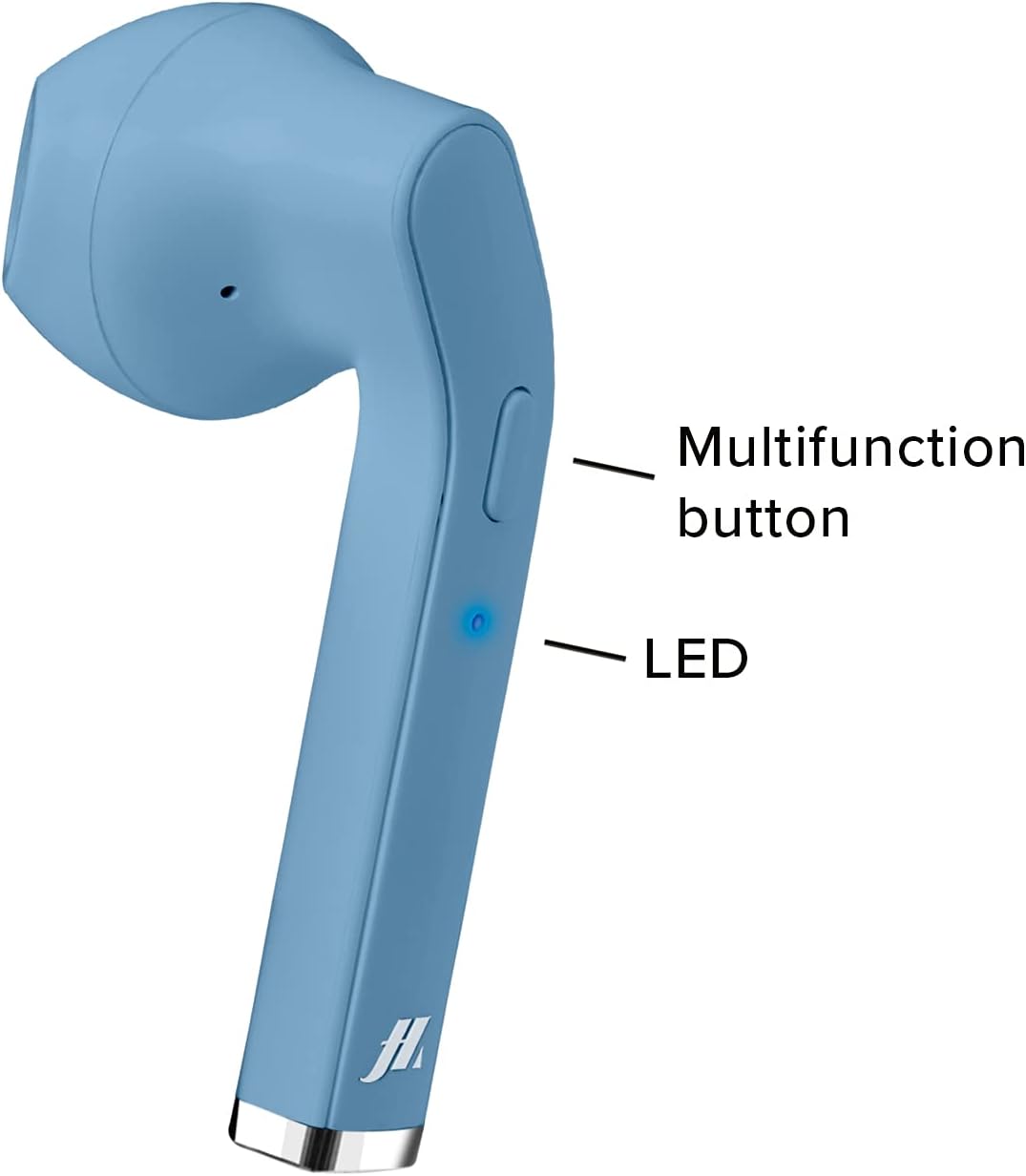 Earphone showing multifunction button and LED