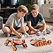 QPOU 8 Wheels RC Stunt Car Toys - Birthday Gifts for 6 7 8 9 10 11 12 Year Old Boys Kids, Gesture Sensing Remote Control Vehicle with 360-Degree Flips, Dual-Sided Off-Road Driving, Lights & Music