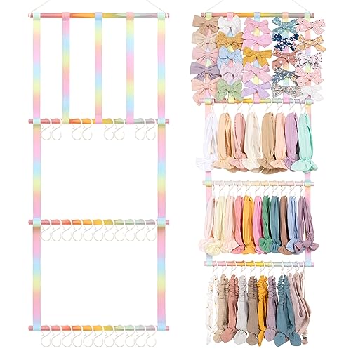 Image of POVETIRE Headband Holder Hair Bows Organizer for Girls, Baby Hair Accessories Organizer Storage Wall Hanging Decor for Toddler Girls Room