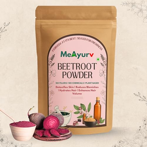 Image of Organic Beetroot Powder for Glowing Skin, Pink Lips & Hair Growth, Organic Chukandar Powder for DIY Face Pack, Juicing & Natural Beauty (55g)