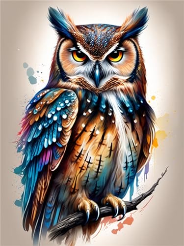 Diamond Painting Enfant et Adulte Animaux Chouette Broderie Diamant Point de Croix Cristal