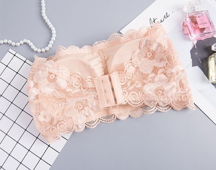 Image of Fabme Women Lace, Padded Tube Bra - Free Size - 3 Hook Back