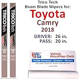 Beam Wiper Blades for 2018 Toyota Camry Set Trico Tech Beam Blades Wipers Set Bundled with MicroFiber Interior Car Cloth