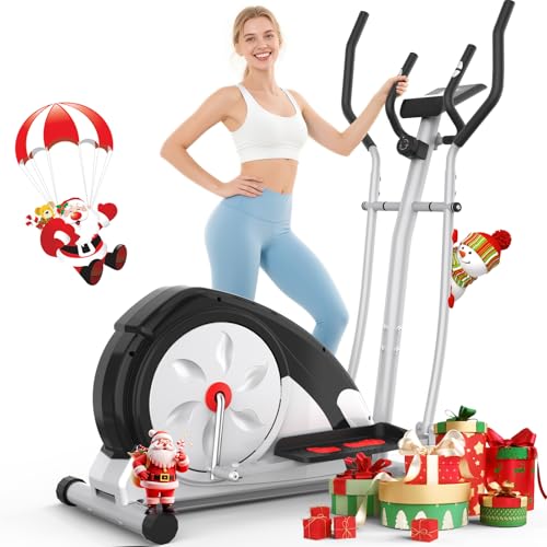 AHCNEER Elliptical Exercise Machine,Ultra-Quiet Drive Elliptical Machine for Home, Smart Upright Elliptical Magnetic Resistance System,LCD Display,500LBS Capacity Full-Body Cross Trainer