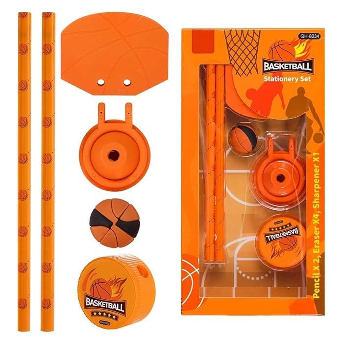Magic World By Kajal Baketball Theme Stationary Set for Kids, Pencil, Sharpener, Eraser Set for Kids, Boys and Girls, Birthday Return Gift Stationary Set (Basketball) (B0DDBYL1GB) Amazon Price History, Amazon Price Tracker