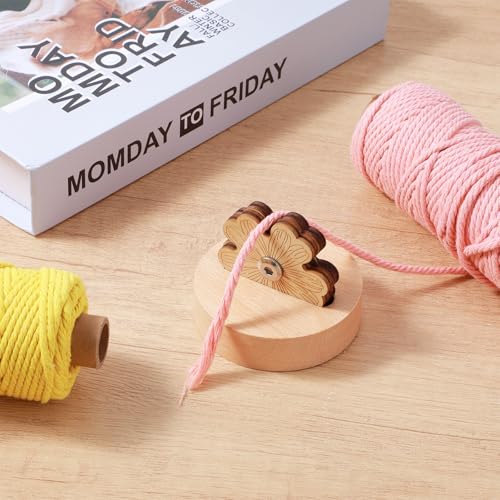 Thread Cutters for Quilting, Daisy Thread Cutter Wooden Thread Tool for Sewing with Anti-Slip Stand, Daisy Design Yarn Cutter for Quilting and Crafting - Thumbnail 4