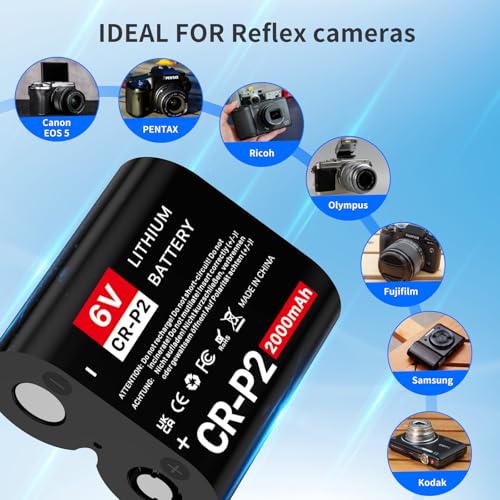 4 Pack CR-P2 Batteries 6V 2000mAh Lithium Photo Battery 223A, 2CR-P2, EL223AP and DL223A Batteries