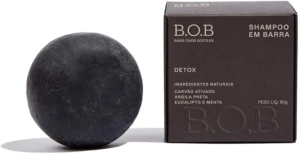 B.O.B Bars Over Bottles B.O.B Shampoo Em Barra Detox 80G