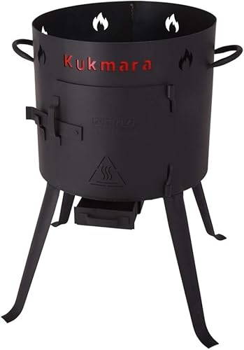 Horno de fuego de leña para Kazan Uchag (horno) para estufa de horno Kazan, 18.5 x 15.55 x 18.3 pulgadas, sartén de hierro fundido con tapa, olla de