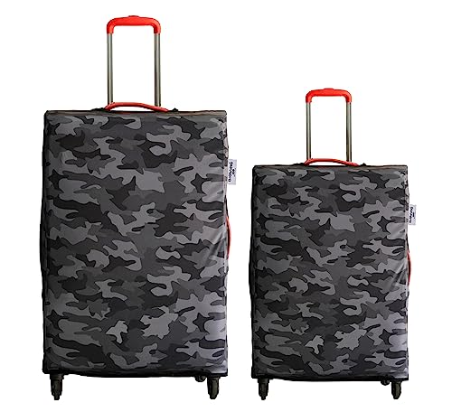 Image of BIGWING Protective Cover with Camouflage Print in Polyester Fabric for Small & Medium Size (20'-24' Inch 55-65 cm) Soft Luggage Trolley Bag Cover Combo Pack of 2 (Fitts Only On Fabric Trolley Bag)