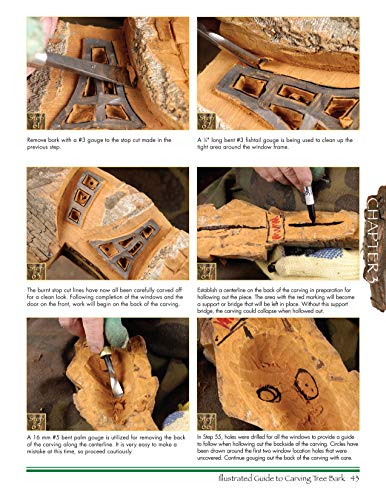 Illustrated Guide to Carving Tree Bark: Releasing Whimsical Houses & Woodspirits from Found Wood (Fox Chapel Publishing) Step-by-Step Instructions, Advice for Painting, Finishing, Cross-Grain, & More - Image 5