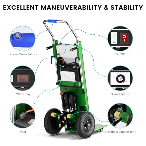 Carretilla eléctrica para escaleras, 1300w, plegable miniatura 4
