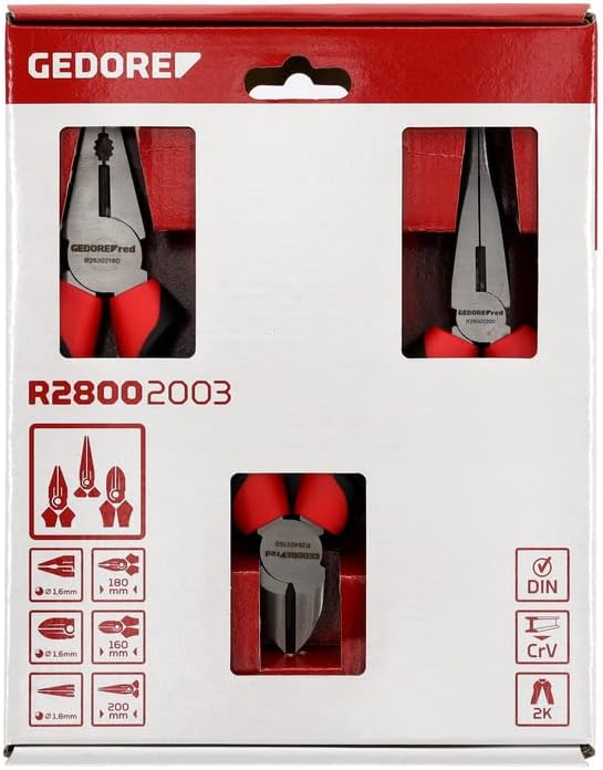 GEDORE - R28002003 RED Pliers Set 2C Handle 3pcs