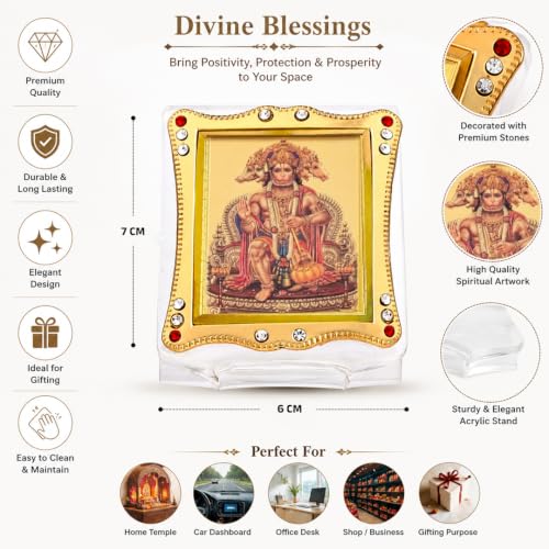Image of Panchmukhi Hanuman Car Dashbaord Idol Showpiece Living Room Car Dashboard | Showpiece Decor