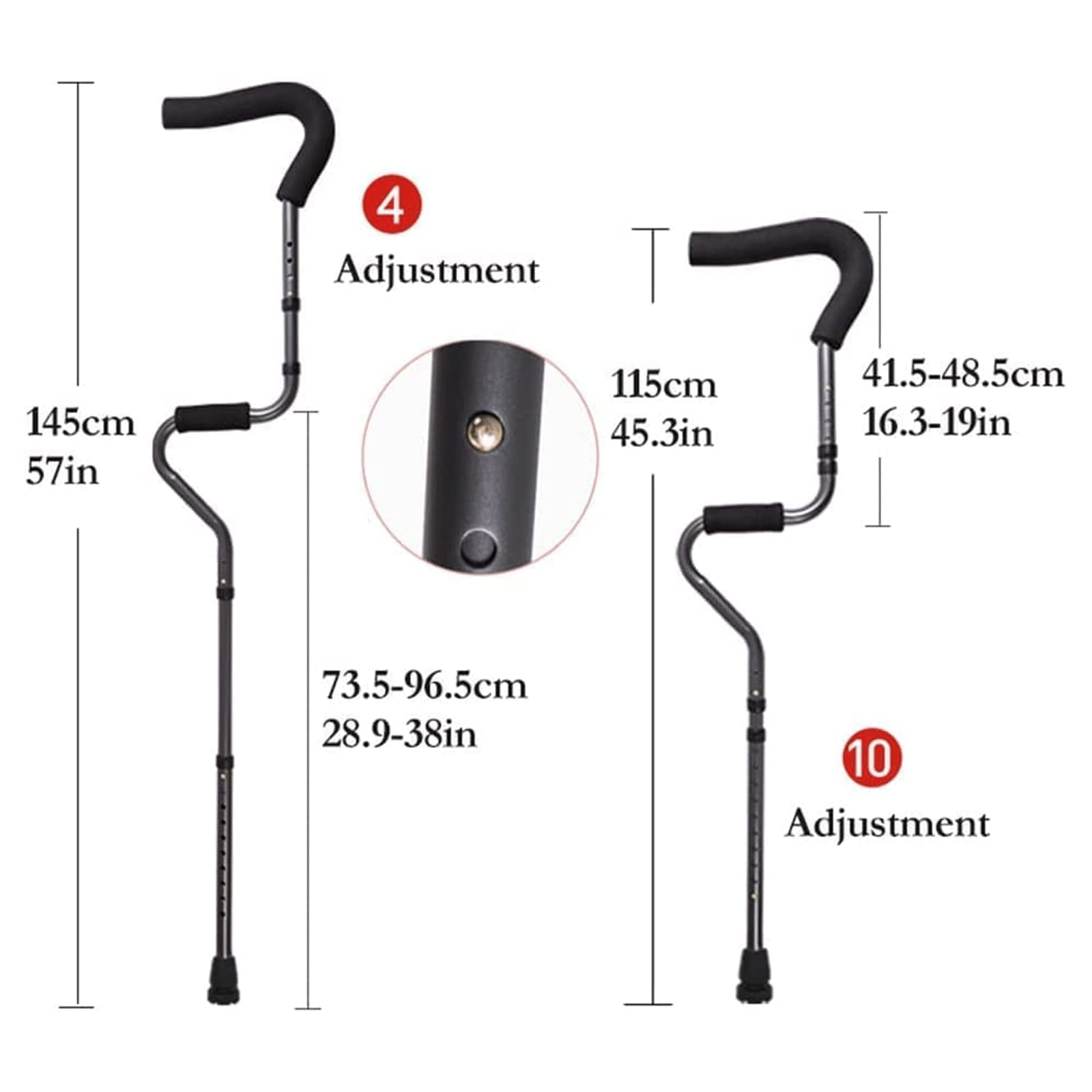 PAASHE Bastones para Caminar, Bastones para Adultos, bastón para Caminar de Altura Ajustable para Caminar, Bastones Plegables de Aluminio para Axilas