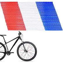 Bike Spoke Covers Reflective Bicycle Wheel Skins 72 Pcs for 4th of July Red White Blue