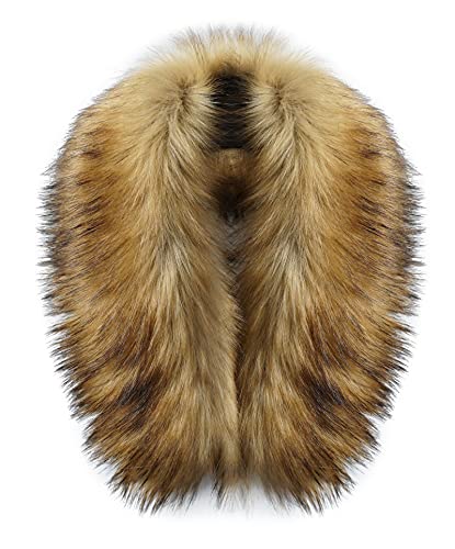 MAGIMODAC Fellkragen Pelzkragen Kunstfell Kunstpelz Fell Kragen Pelzschal Wie echt für Kapuze Kapuzenmantel Winter Parka Mantel Jacke (Braun, 80cm/31.50’’)