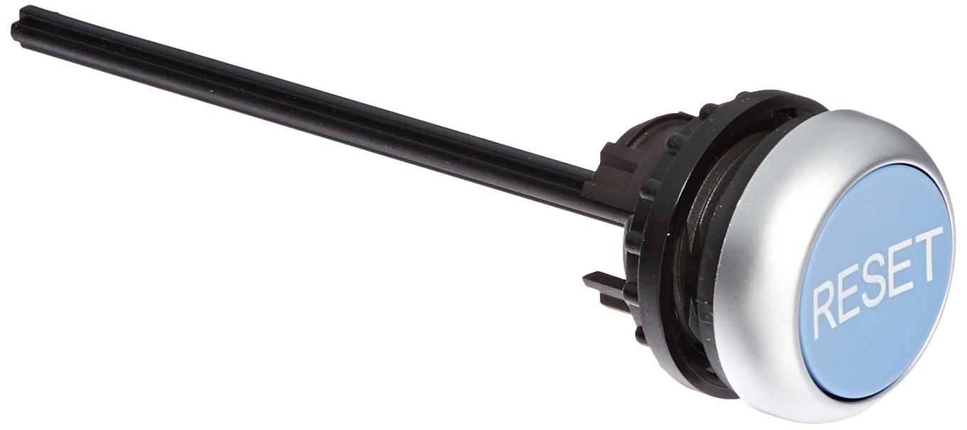 Eaton M22-DZ-B-GB14 Through-The-Door Operator, 22mm Diameter, Blue Button, "RESET" Inscription